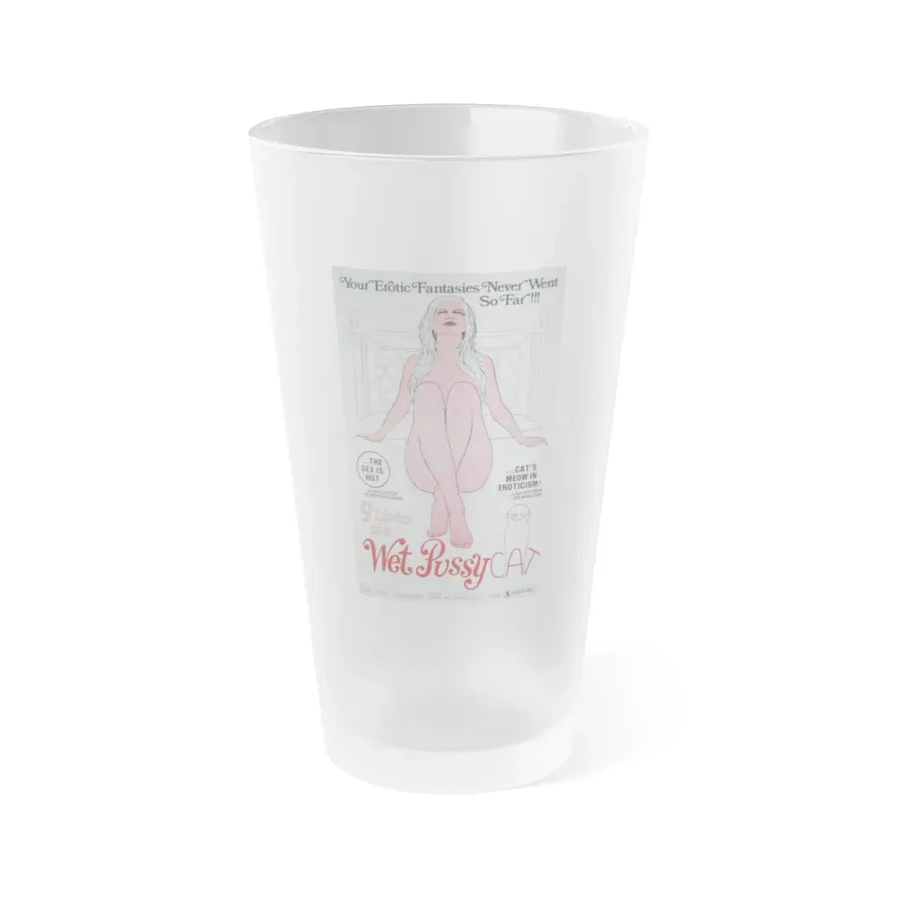 9 LIVES OF A WET PUSSY CAT 1976 Movie Poster - Frosted Pint Glass 16oz Default Title - Go Mug Yourself