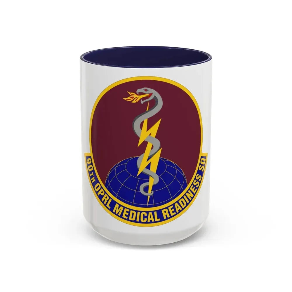 90 Operational Medical Readiness Squadron AFGSC (U.S. Air Force) Accent Coffee Mug 15oz Navy - Go Mug Yourself