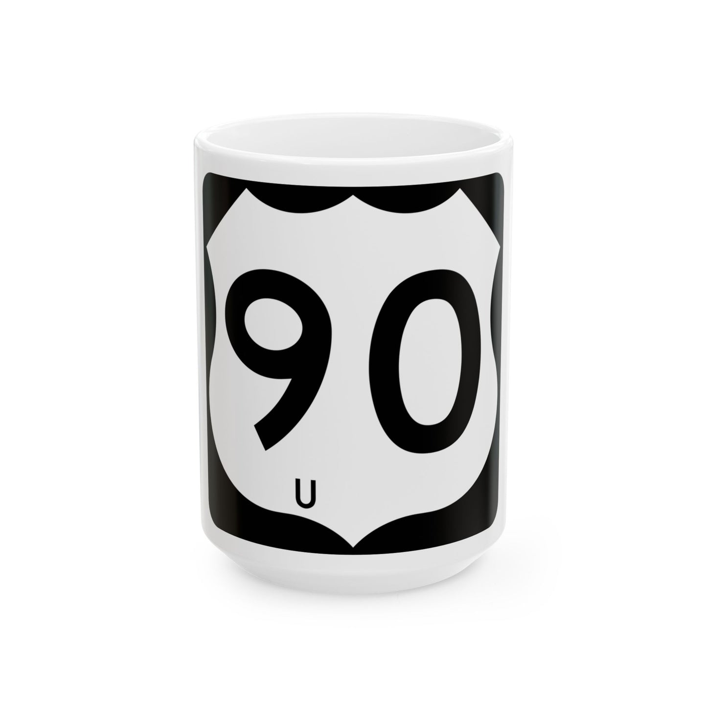 Texas Business US 90-U (Texas) (Road Sign) White Coffee Mug
