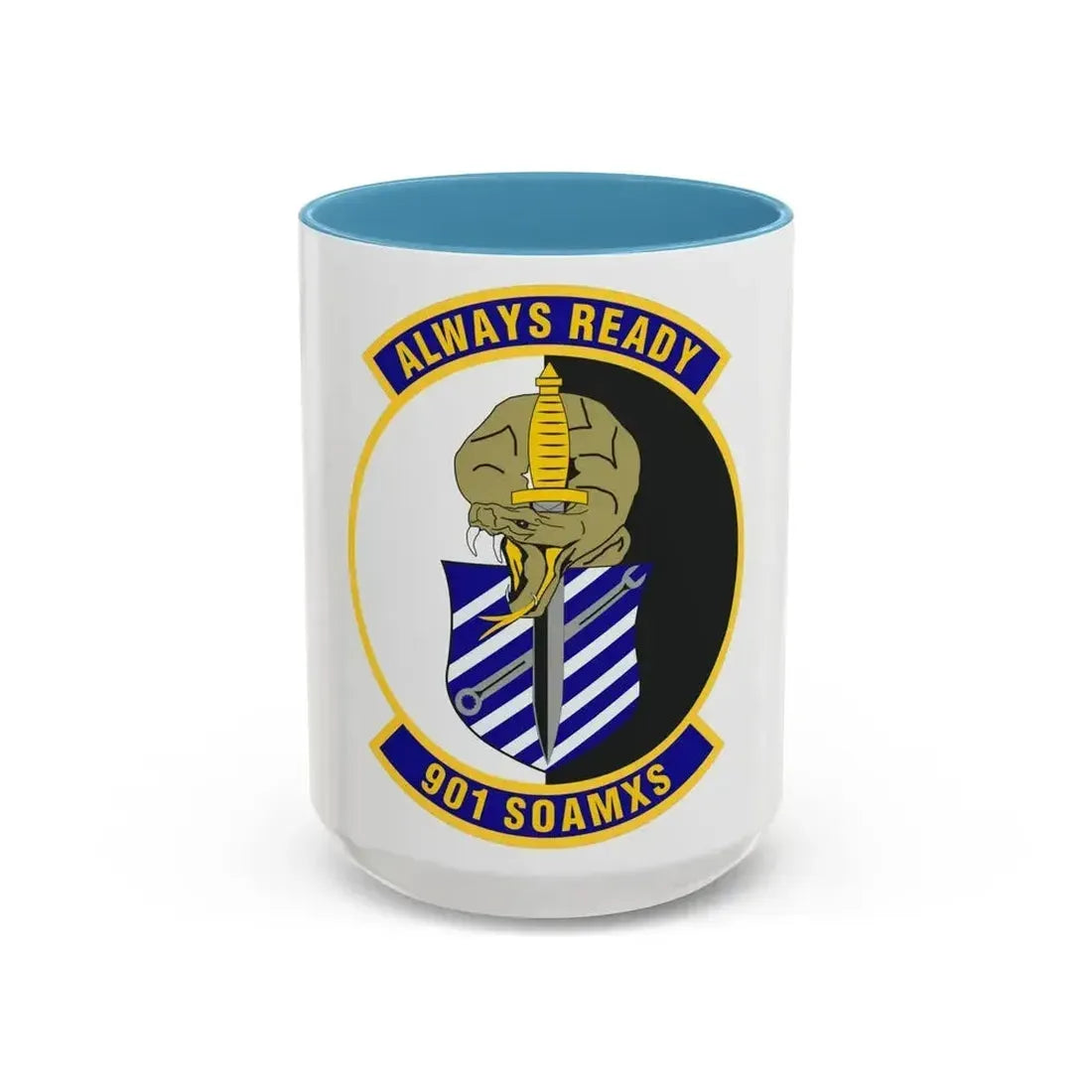 901st Special Operations Aircraft Maintenance Squadron (U.S. Air Force) Accent Coffee Mug 15oz Light Blue - Go Mug Yourself