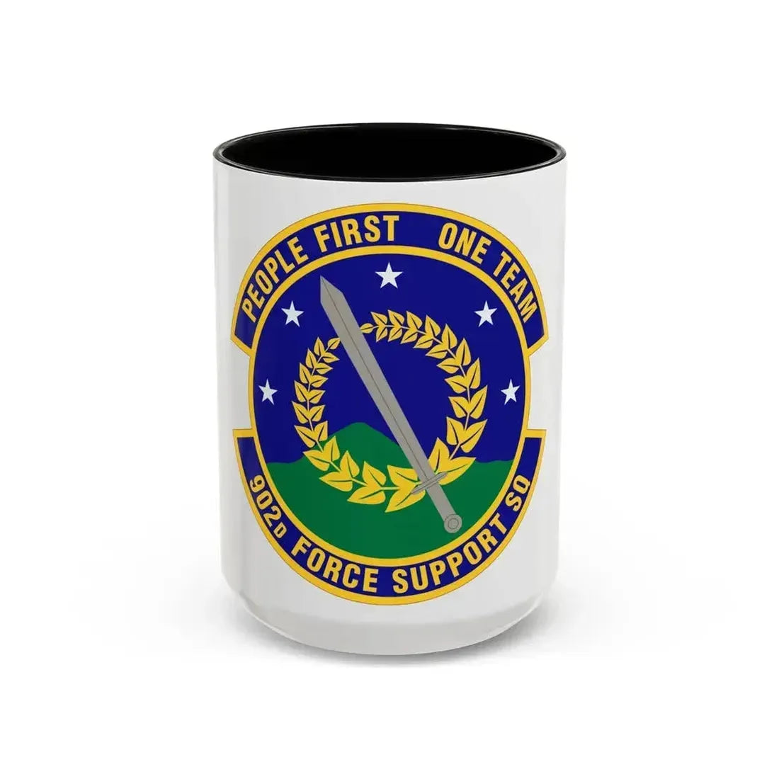 902d Force Support Squadron (U.S. Air Force) Accent Coffee Mug 15oz Black - Go Mug Yourself