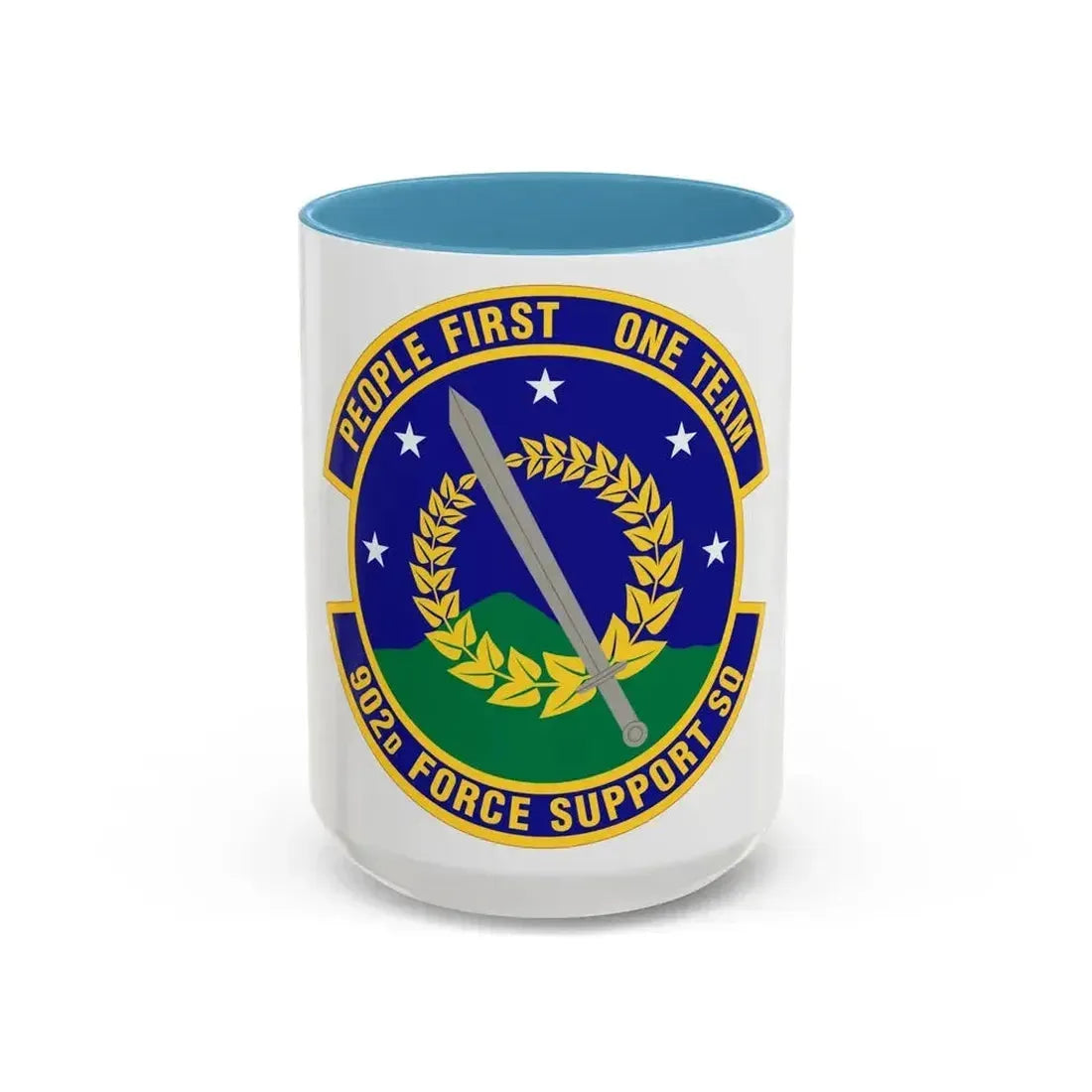 902d Force Support Squadron (U.S. Air Force) Accent Coffee Mug 15oz Light Blue - Go Mug Yourself