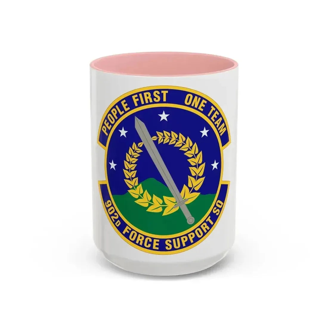 902d Force Support Squadron (U.S. Air Force) Accent Coffee Mug 15oz Pink - Go Mug Yourself