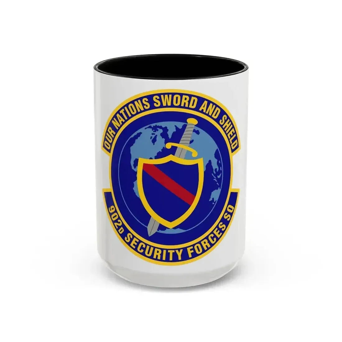 902d Security Forces Squadron (U.S. Air Force) Accent Coffee Mug 15oz Black - Go Mug Yourself