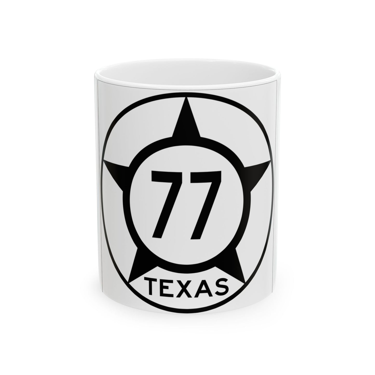 Old Texas 77 (Texas) (Road Sign) White Coffee Mug