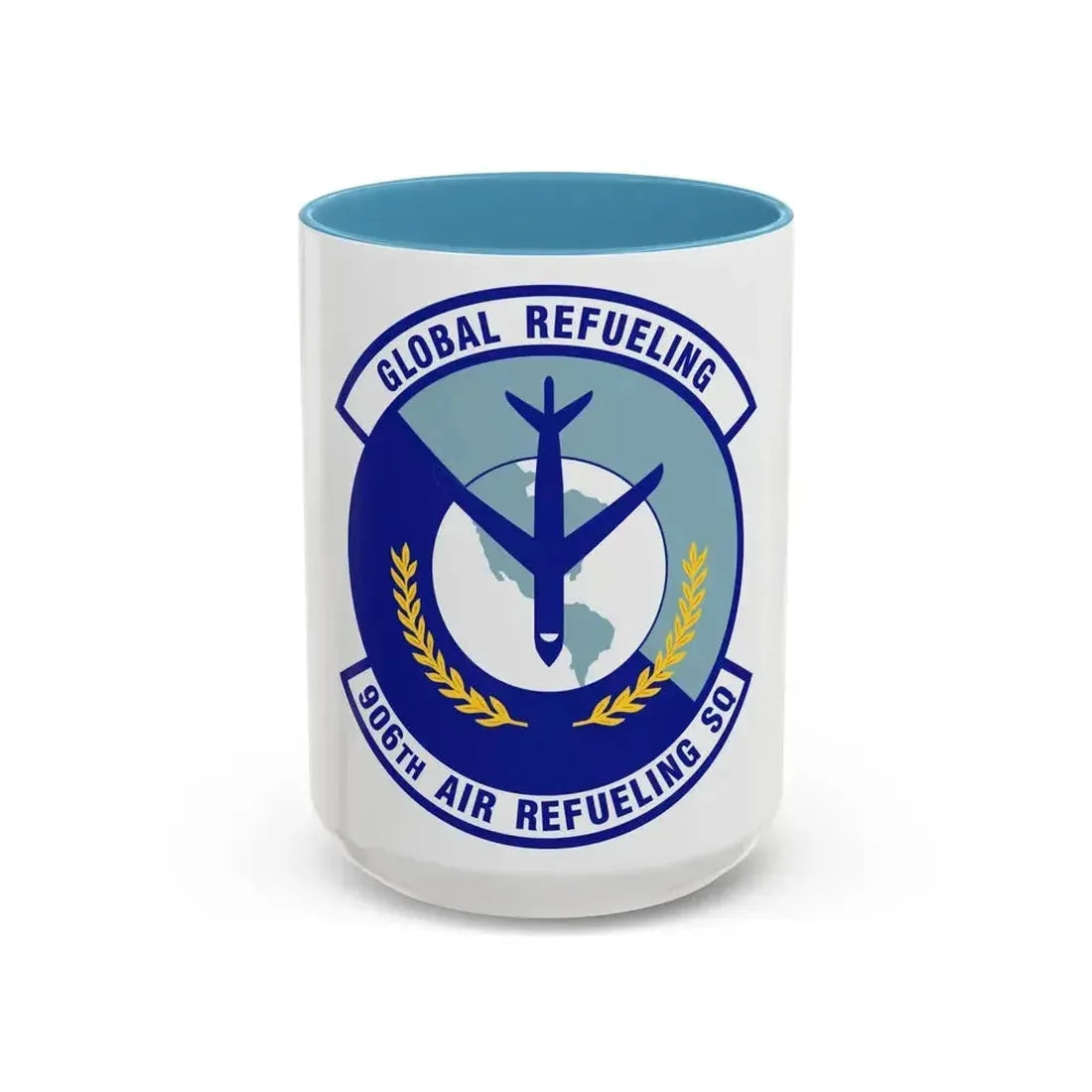 906th Air Refueling Squadron (U.S. Air Force) Accent Coffee Mug 15oz Light Blue - Go Mug Yourself