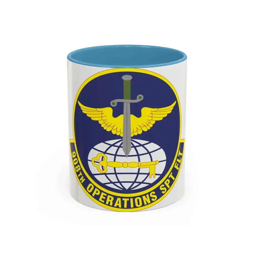 908th Operations Support Flight (U.S. Air Force) Accent Coffee Mug 11oz Light Blue - Go Mug Yourself