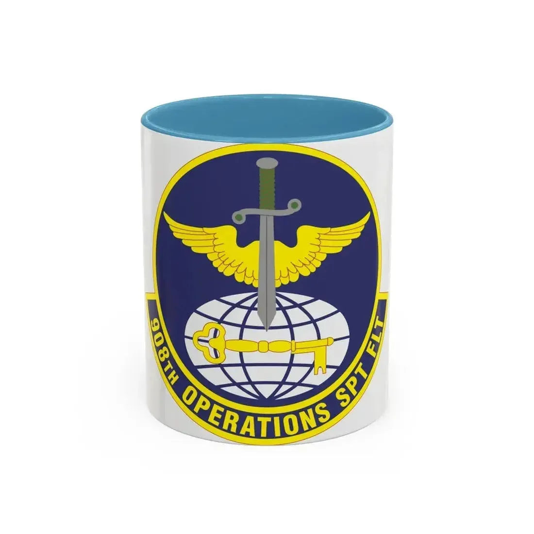 908th Operations Support Flight (U.S. Air Force) Accent Coffee Mug 11oz Light Blue - Go Mug Yourself