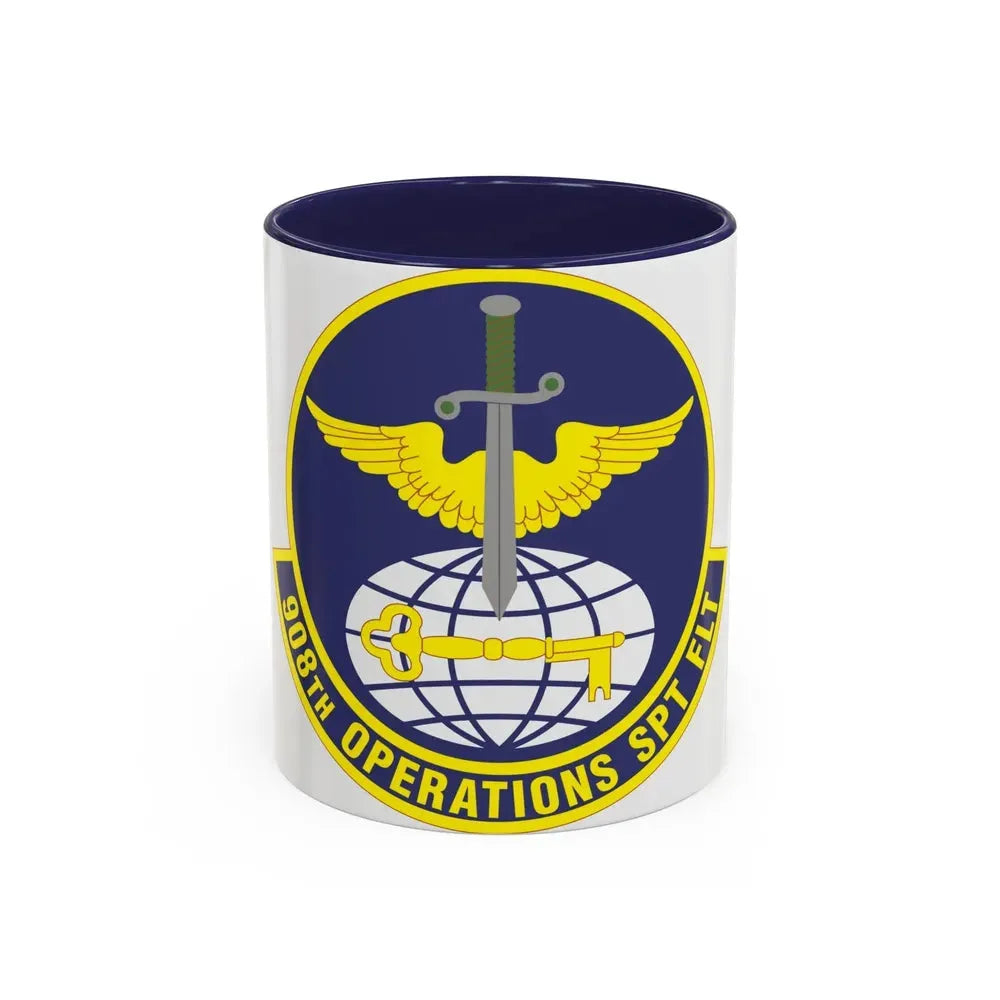 908th Operations Support Flight (U.S. Air Force) Accent Coffee Mug 11oz Navy - Go Mug Yourself