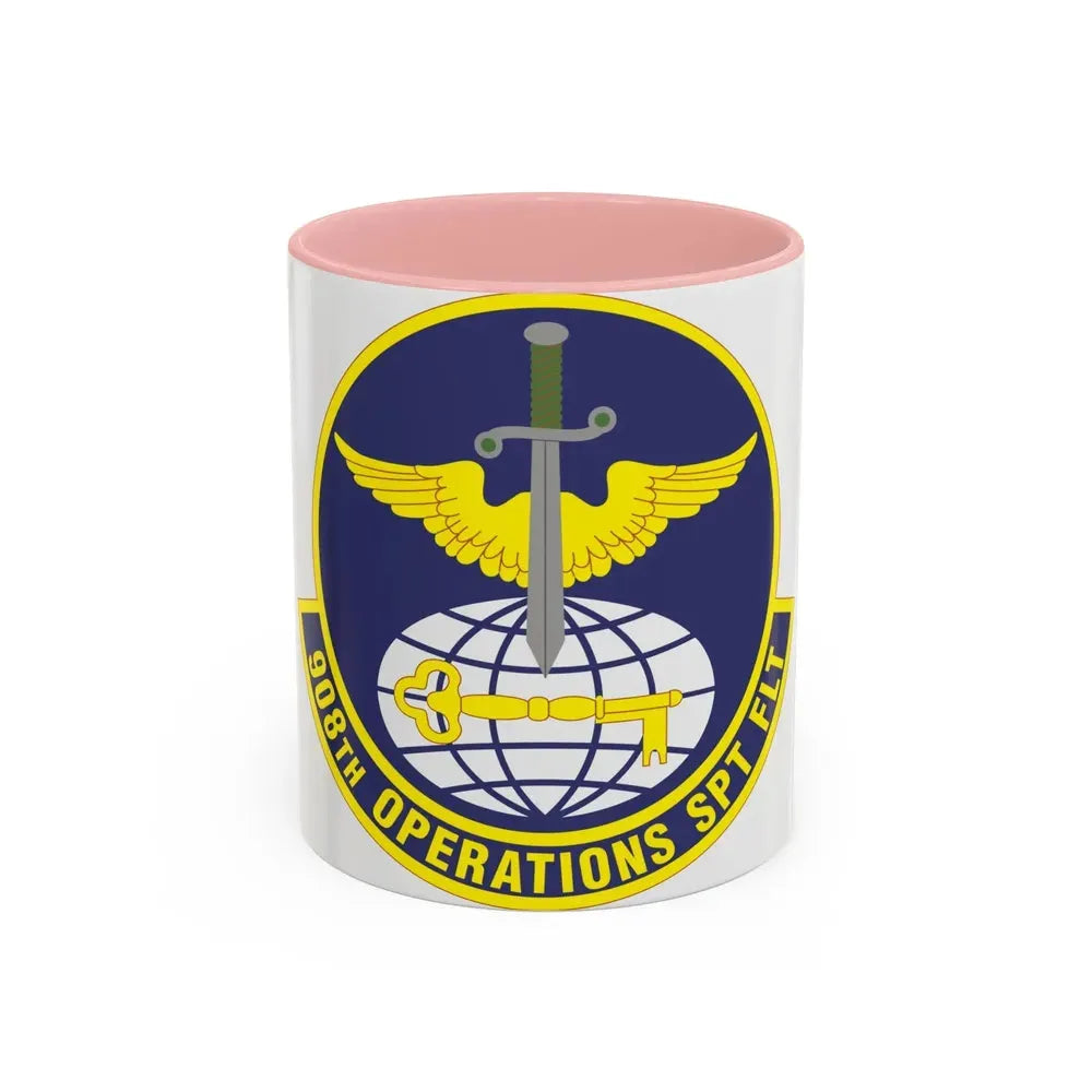 908th Operations Support Flight (U.S. Air Force) Accent Coffee Mug 11oz Pink - Go Mug Yourself