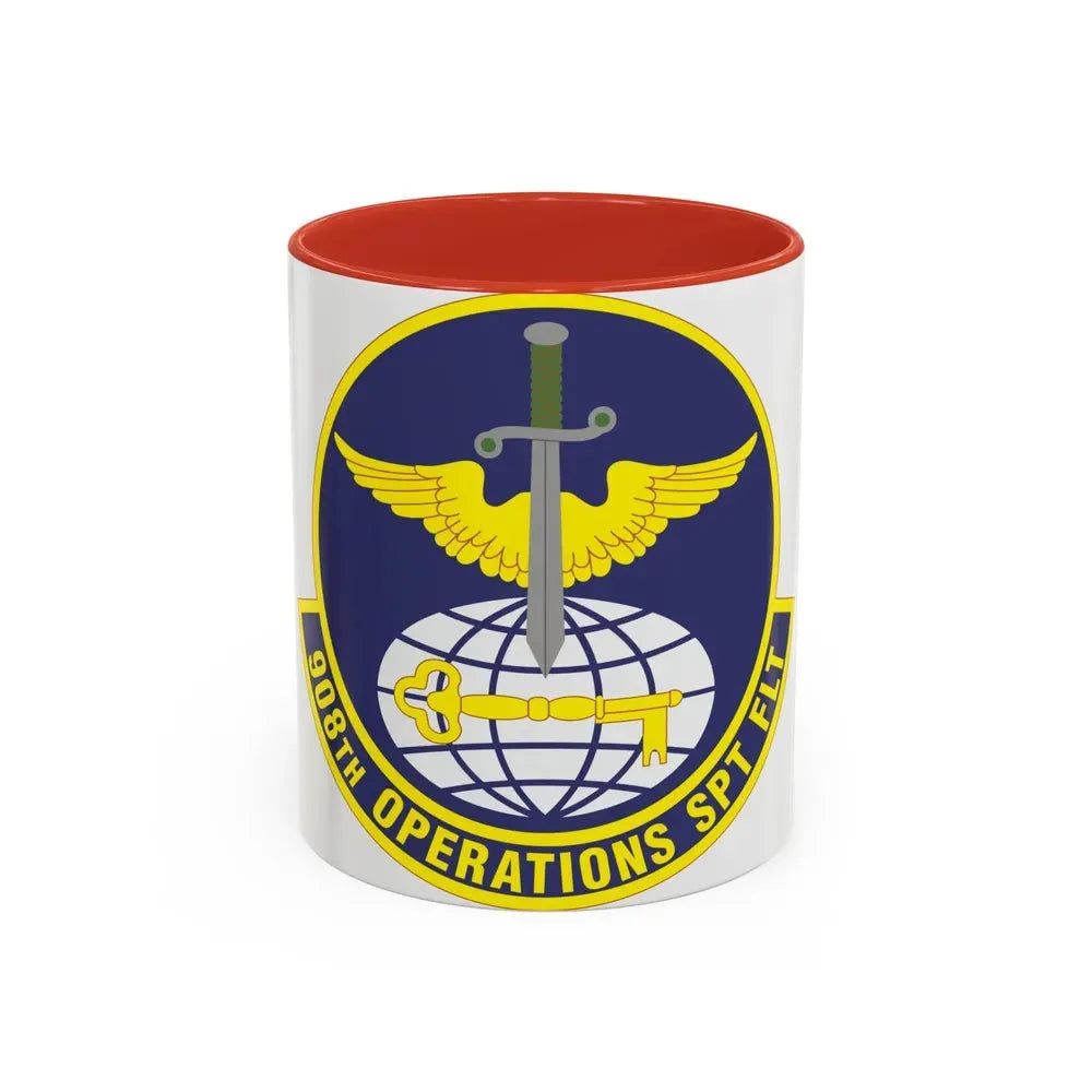 908th Operations Support Flight (U.S. Air Force) Accent Coffee Mug 11oz Red - Go Mug Yourself