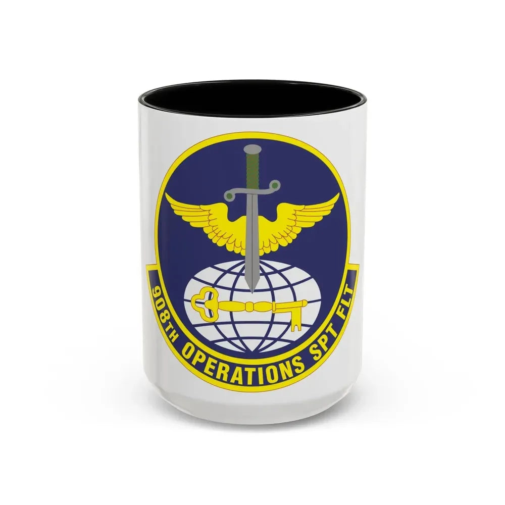 908th Operations Support Flight (U.S. Air Force) Accent Coffee Mug 15oz Black - Go Mug Yourself