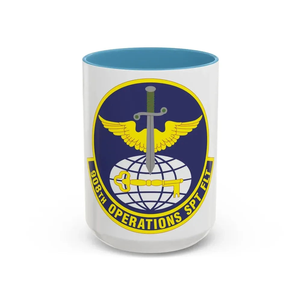 908th Operations Support Flight (U.S. Air Force) Accent Coffee Mug 15oz Light Blue - Go Mug Yourself