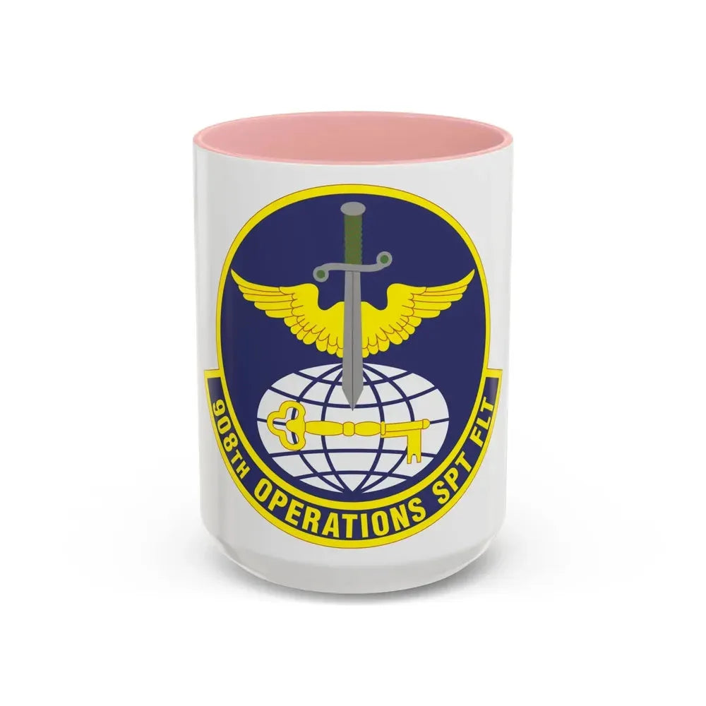 908th Operations Support Flight (U.S. Air Force) Accent Coffee Mug 15oz Pink - Go Mug Yourself