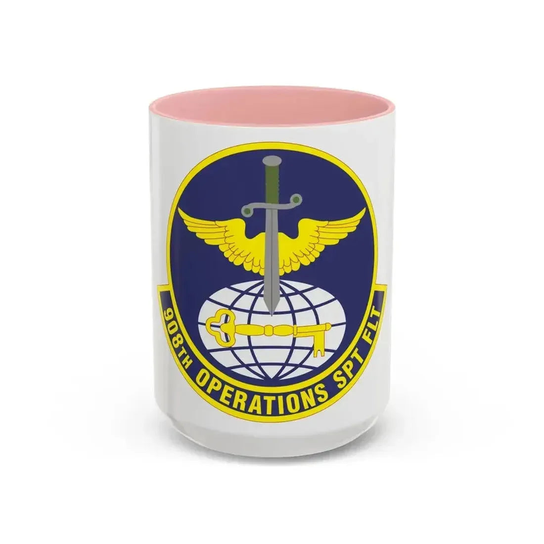 908th Operations Support Flight (U.S. Air Force) Accent Coffee Mug 15oz Pink - Go Mug Yourself
