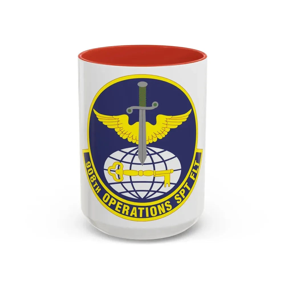 908th Operations Support Flight (U.S. Air Force) Accent Coffee Mug 15oz Red - Go Mug Yourself
