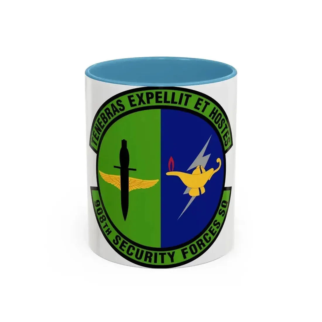 908th Security Forces Squadron (U.S. Air Force) Accent Coffee Mug 11oz Light Blue - Go Mug Yourself