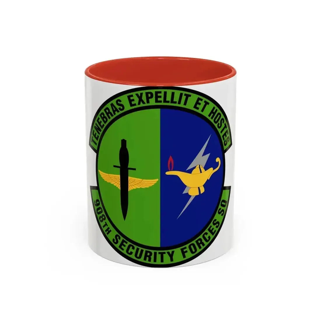 908th Security Forces Squadron (U.S. Air Force) Accent Coffee Mug 11oz Red - Go Mug Yourself