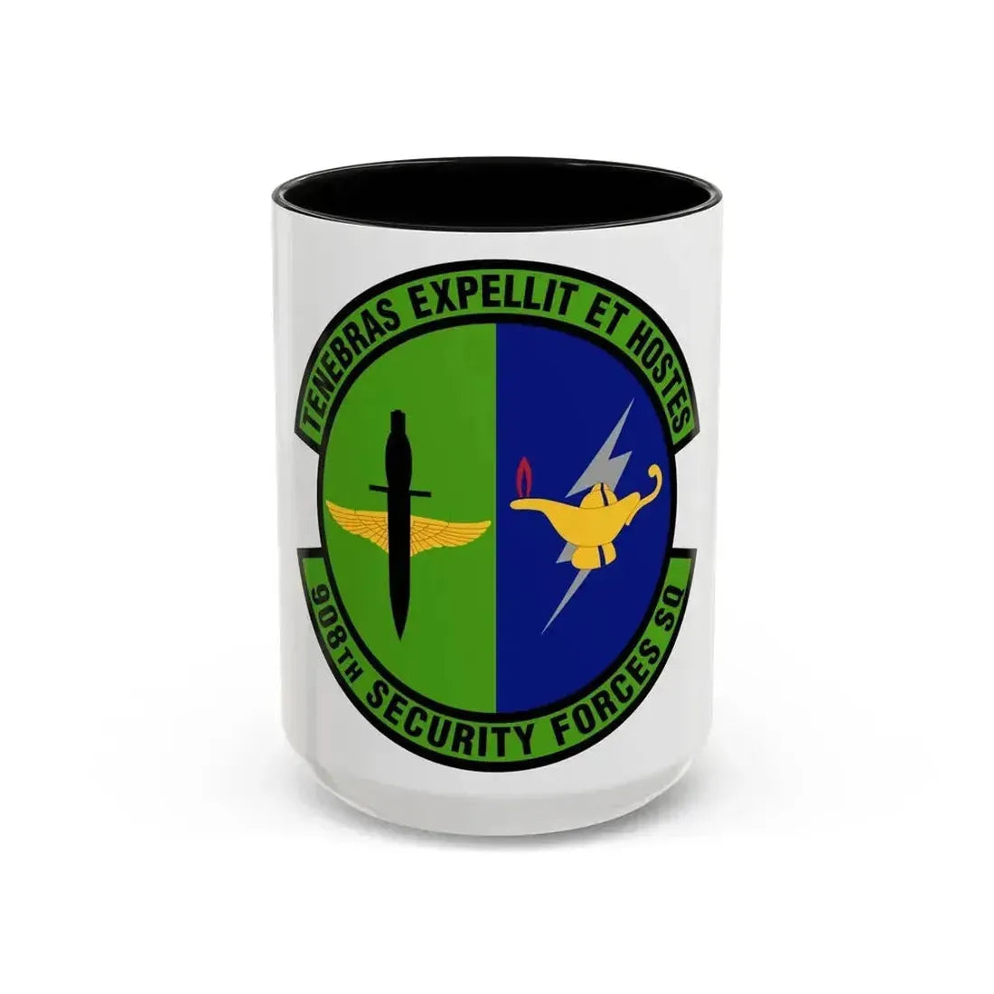908th Security Forces Squadron (U.S. Air Force) Accent Coffee Mug 15oz Black - Go Mug Yourself