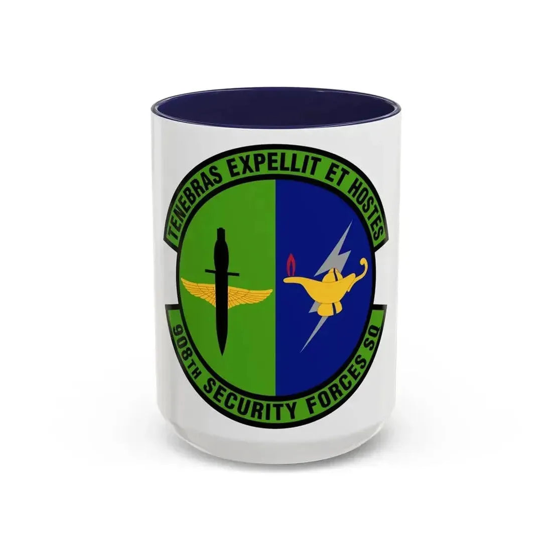908th Security Forces Squadron (U.S. Air Force) Accent Coffee Mug 15oz Navy - Go Mug Yourself