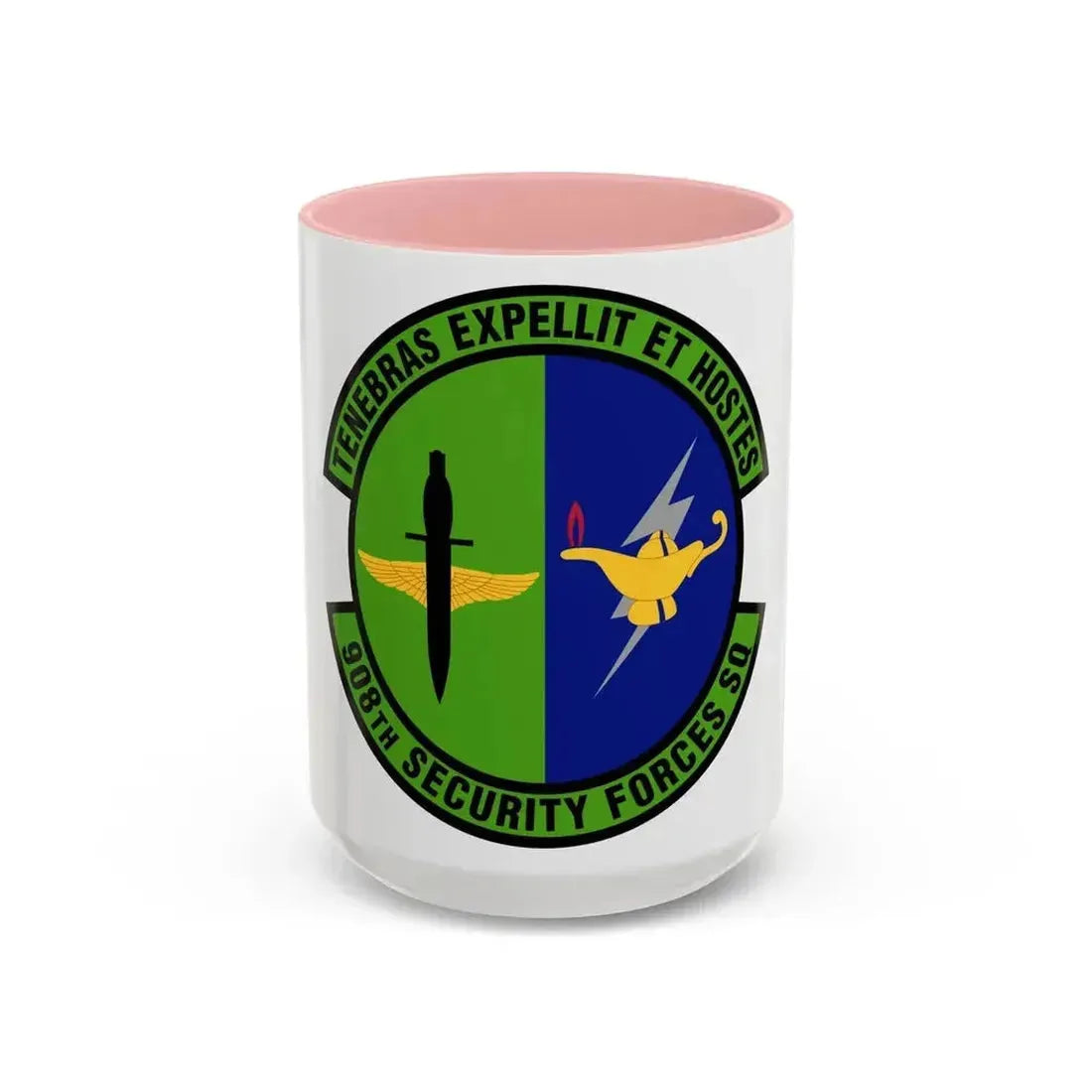 908th Security Forces Squadron (U.S. Air Force) Accent Coffee Mug 15oz Pink - Go Mug Yourself