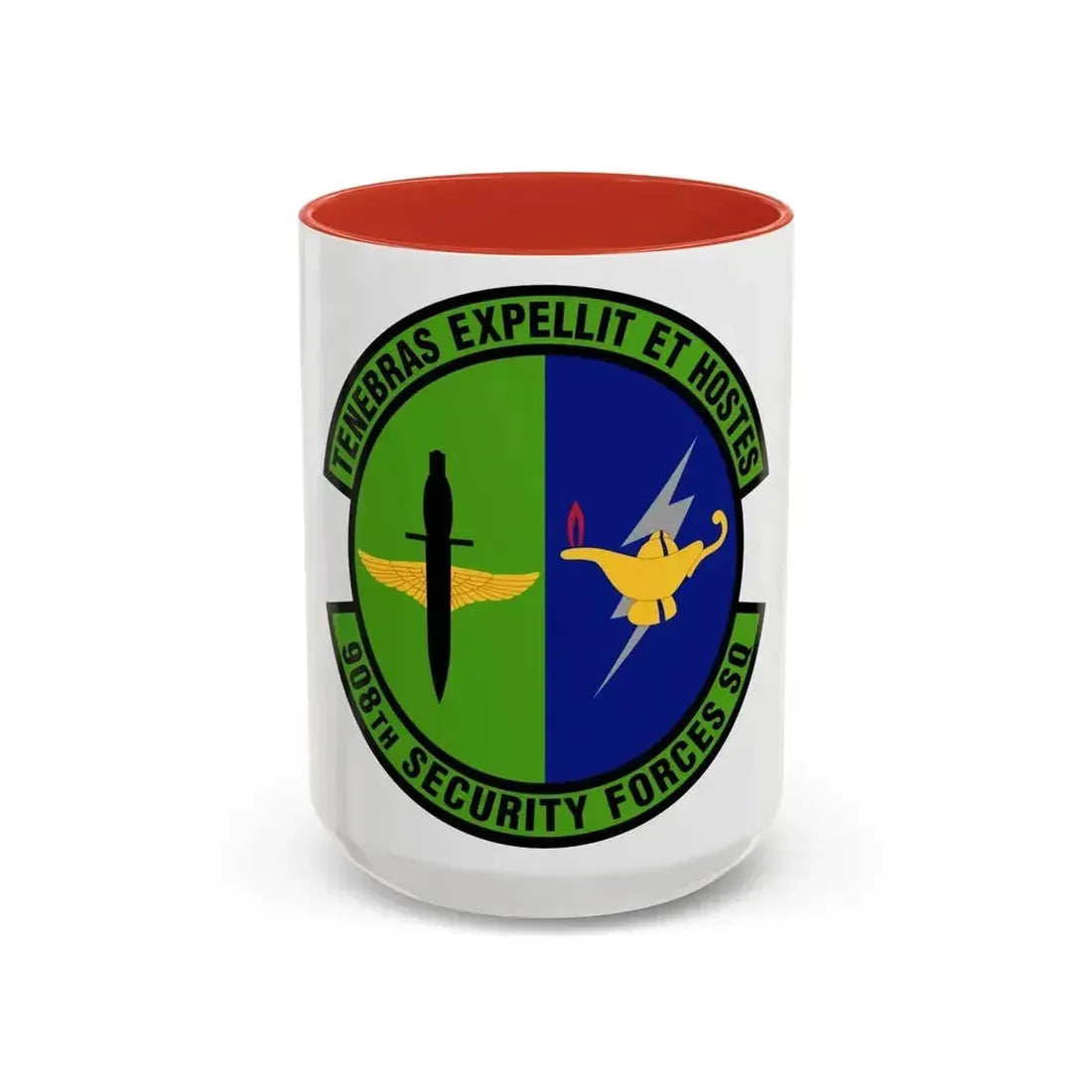 908th Security Forces Squadron (U.S. Air Force) Accent Coffee Mug 15oz Red - Go Mug Yourself