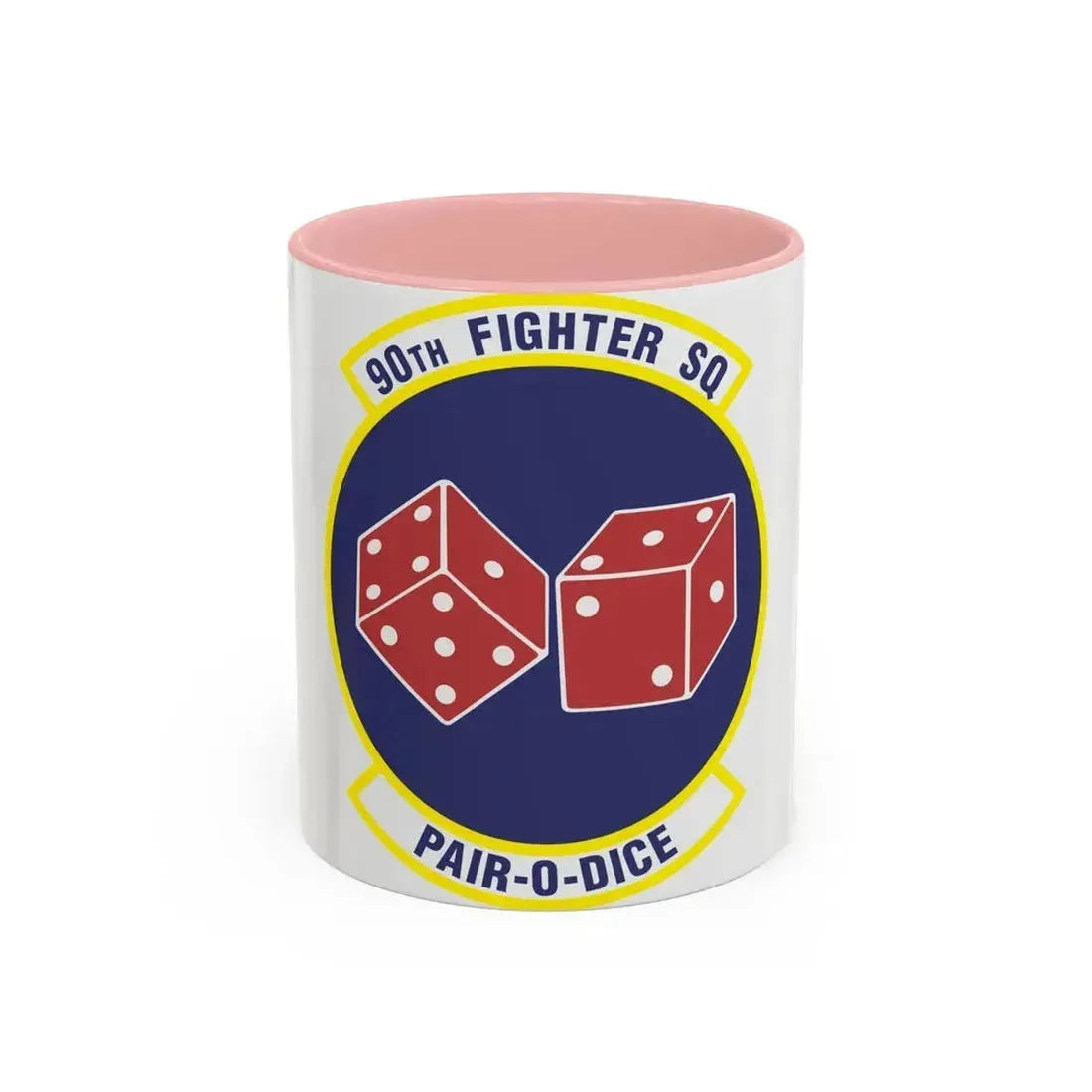 90th Fighter Squadron (U.S. Air Force) Accent Coffee Mug 11oz Pink - Go Mug Yourself