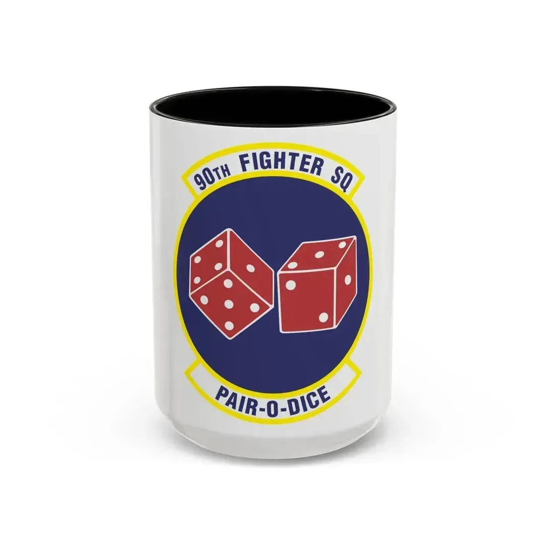 90th Fighter Squadron (U.S. Air Force) Accent Coffee Mug 15oz Black - Go Mug Yourself
