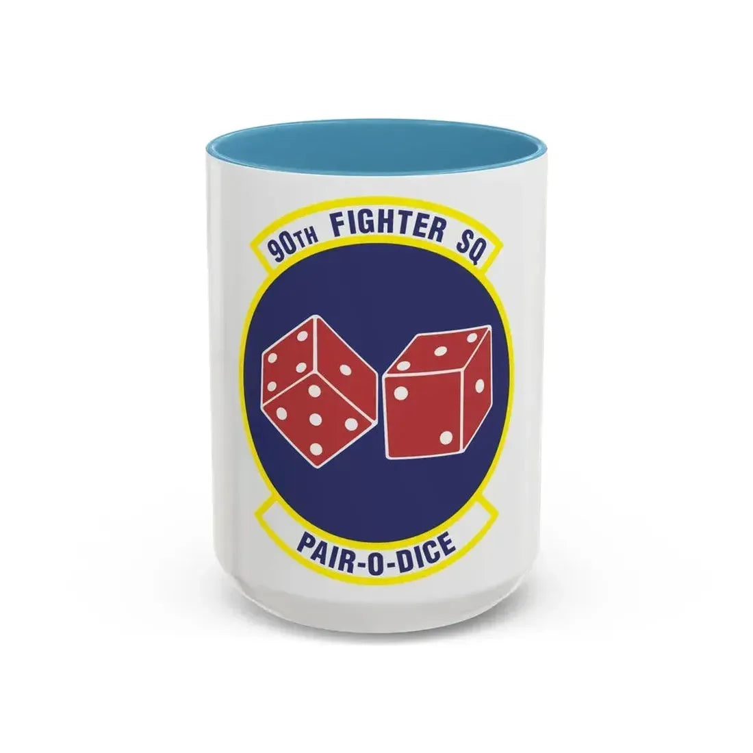 90th Fighter Squadron (U.S. Air Force) Accent Coffee Mug 15oz Light Blue - Go Mug Yourself