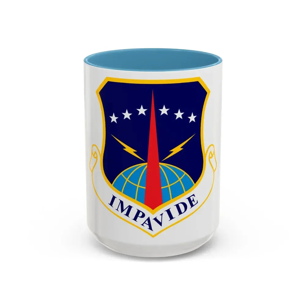 90th Space Wing (U.S. Air Force) Accent Coffee Mug 15oz Light Blue - Go Mug Yourself