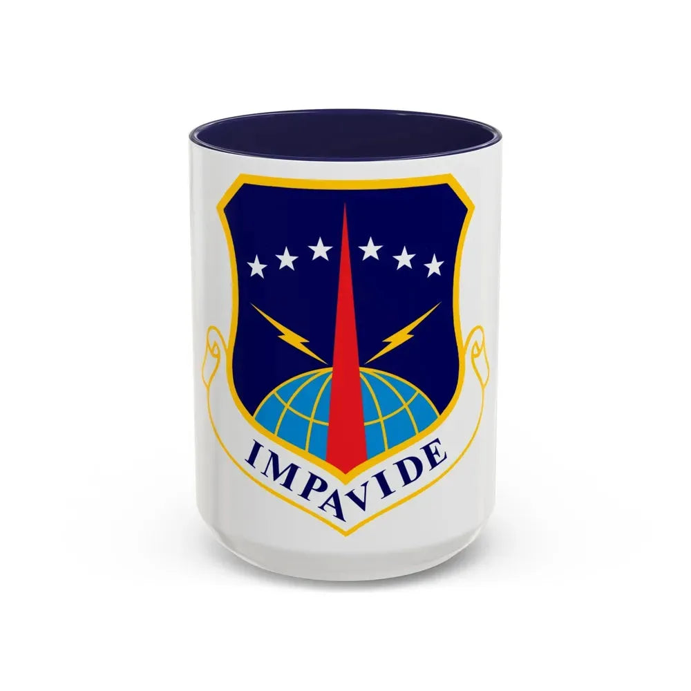 90th Space Wing (U.S. Air Force) Accent Coffee Mug 15oz Navy - Go Mug Yourself