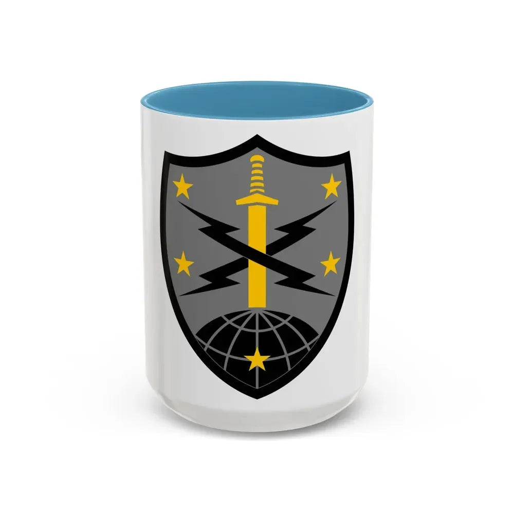 91 Cyber Brigade 2 (U.S. Army) Accent Coffee Mug 15oz Light Blue - Go Mug Yourself