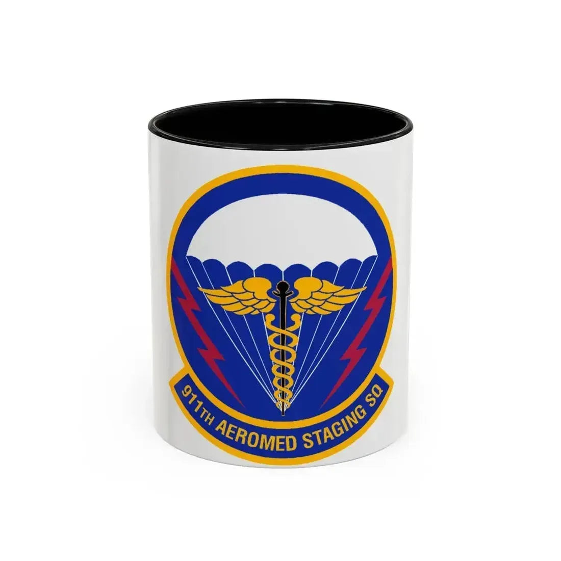 911 Aeromedical Staging Squadron AFRC (U.S. Air Force) Accent Coffee Mug 11oz Black - Go Mug Yourself
