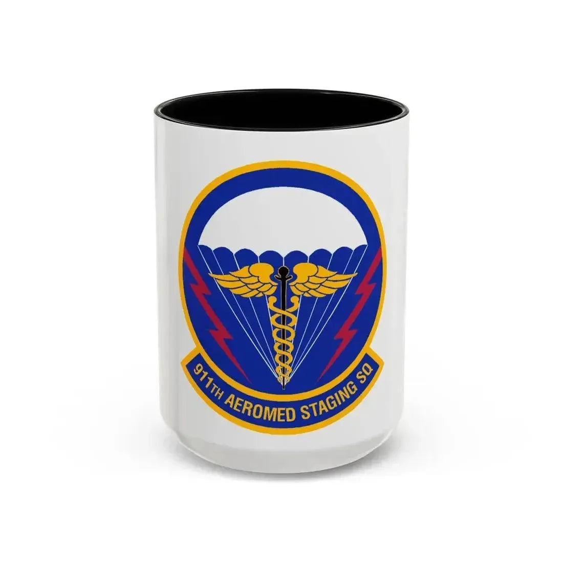 911 Aeromedical Staging Squadron AFRC (U.S. Air Force) Accent Coffee Mug 15oz Black - Go Mug Yourself
