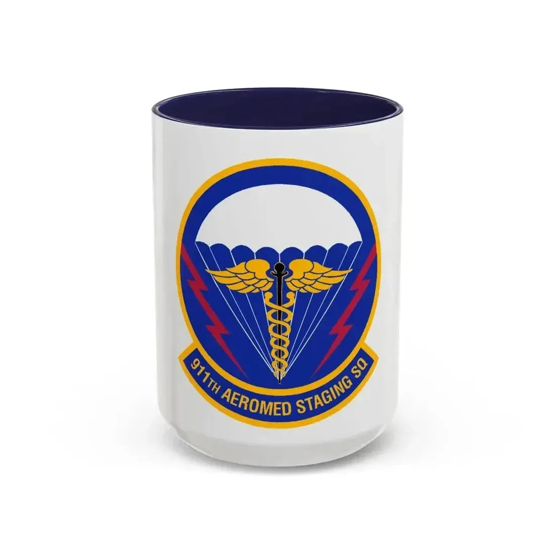 911 Aeromedical Staging Squadron AFRC (U.S. Air Force) Accent Coffee Mug 15oz Navy - Go Mug Yourself