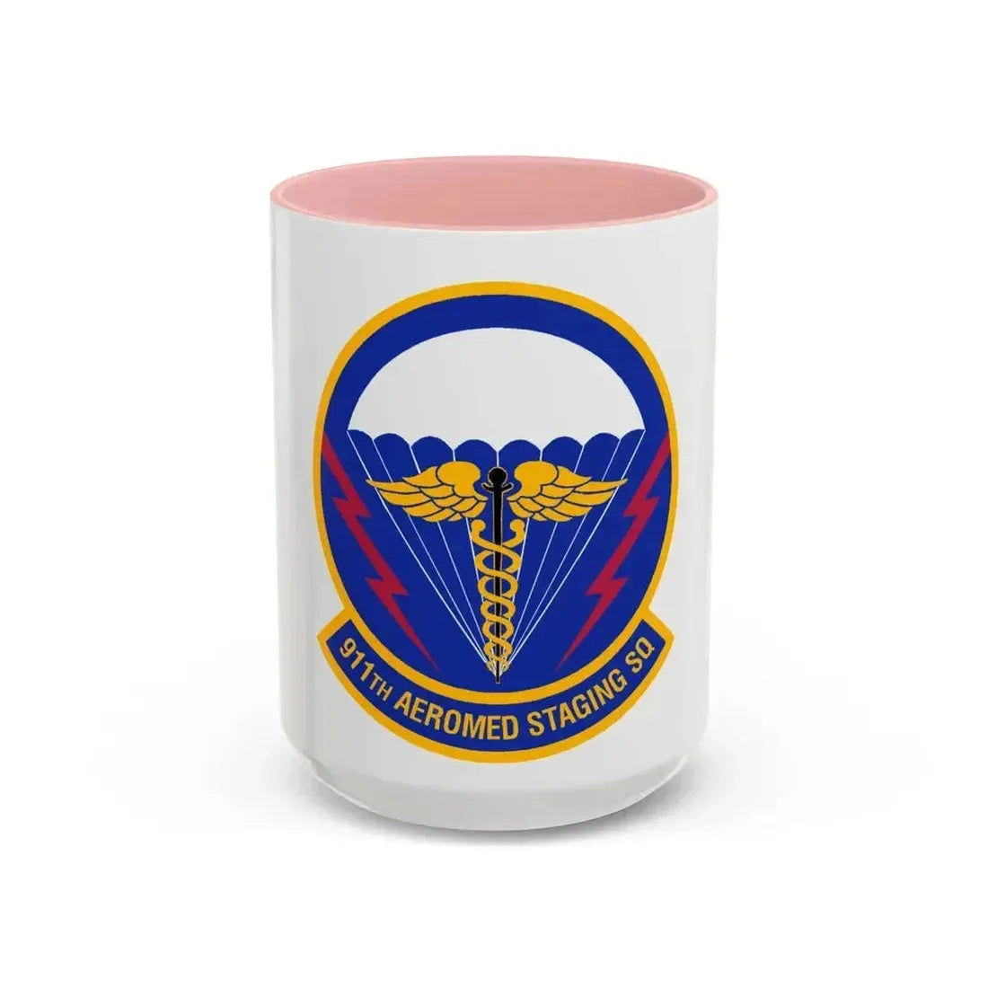 911 Aeromedical Staging Squadron AFRC (U.S. Air Force) Accent Coffee Mug 15oz Pink - Go Mug Yourself