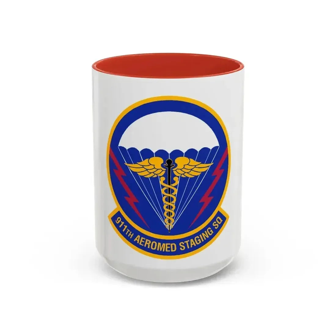 911 Aeromedical Staging Squadron AFRC (U.S. Air Force) Accent Coffee Mug 15oz Red - Go Mug Yourself