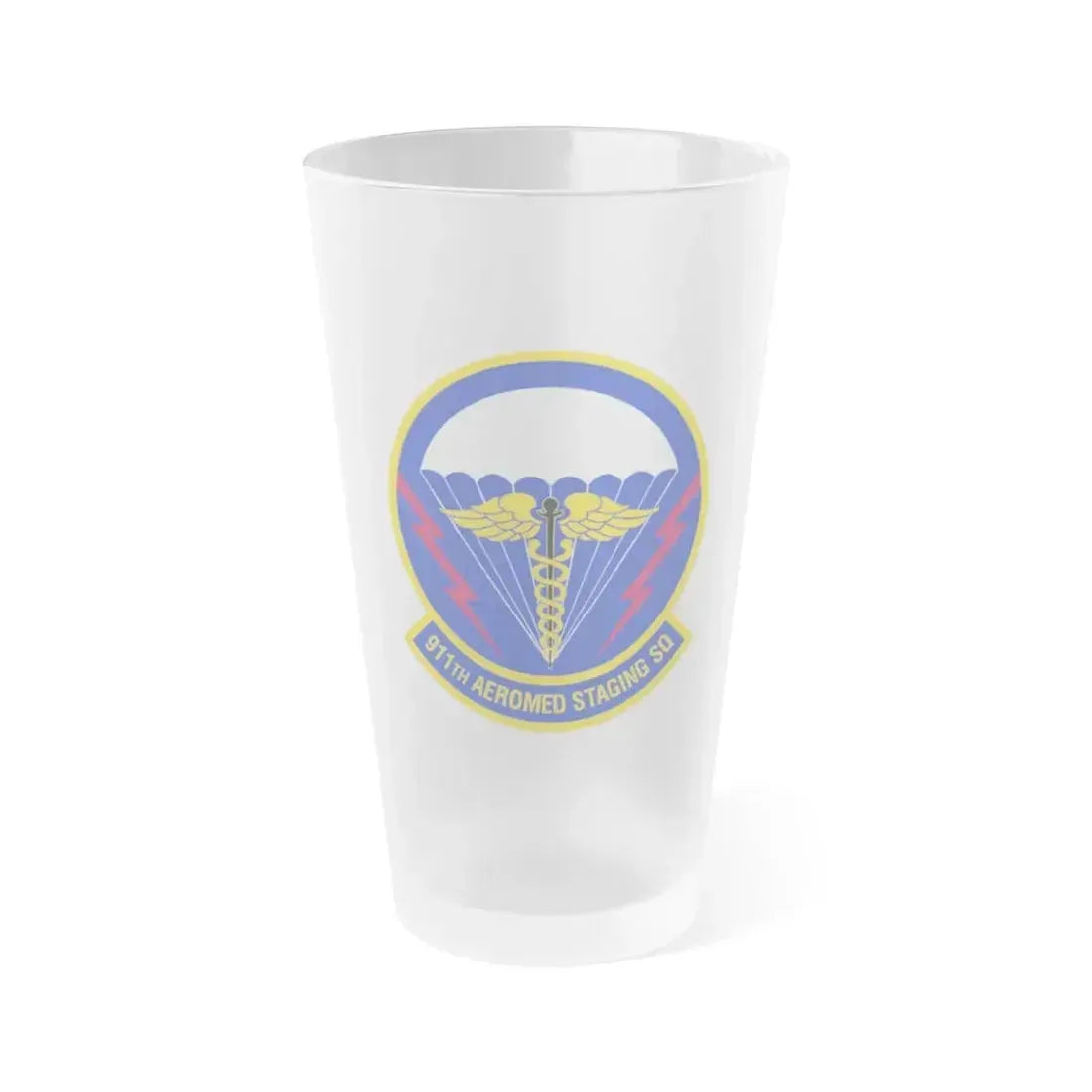 911 Aeromedical Staging Squadron AFRC (U.S. Air Force) Frosted Pint Glass 16oz 16oz Frosted - Go Mug Yourself