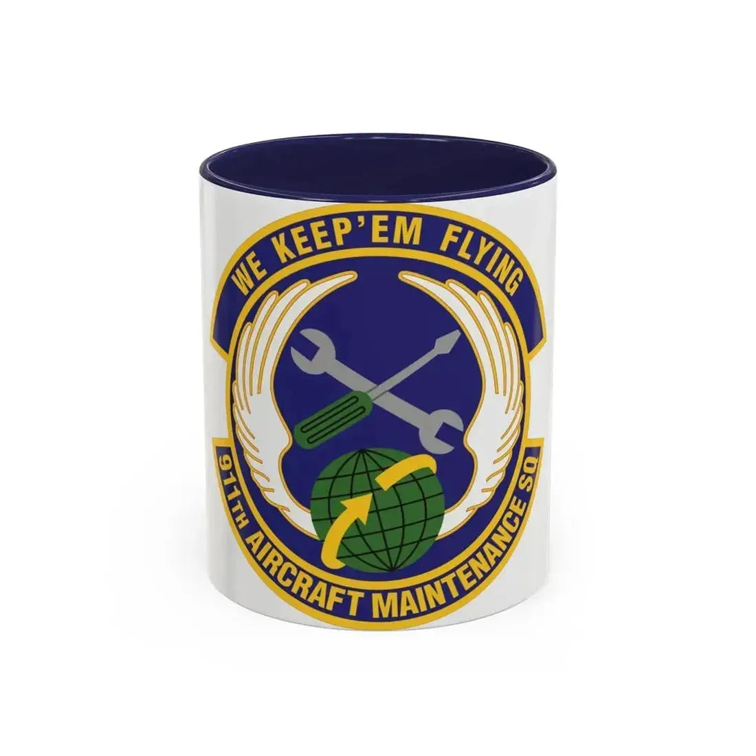 911th Aircraft Maintenance Squadron (U.S. Air Force) Accent Coffee Mug 11oz Navy - Go Mug Yourself