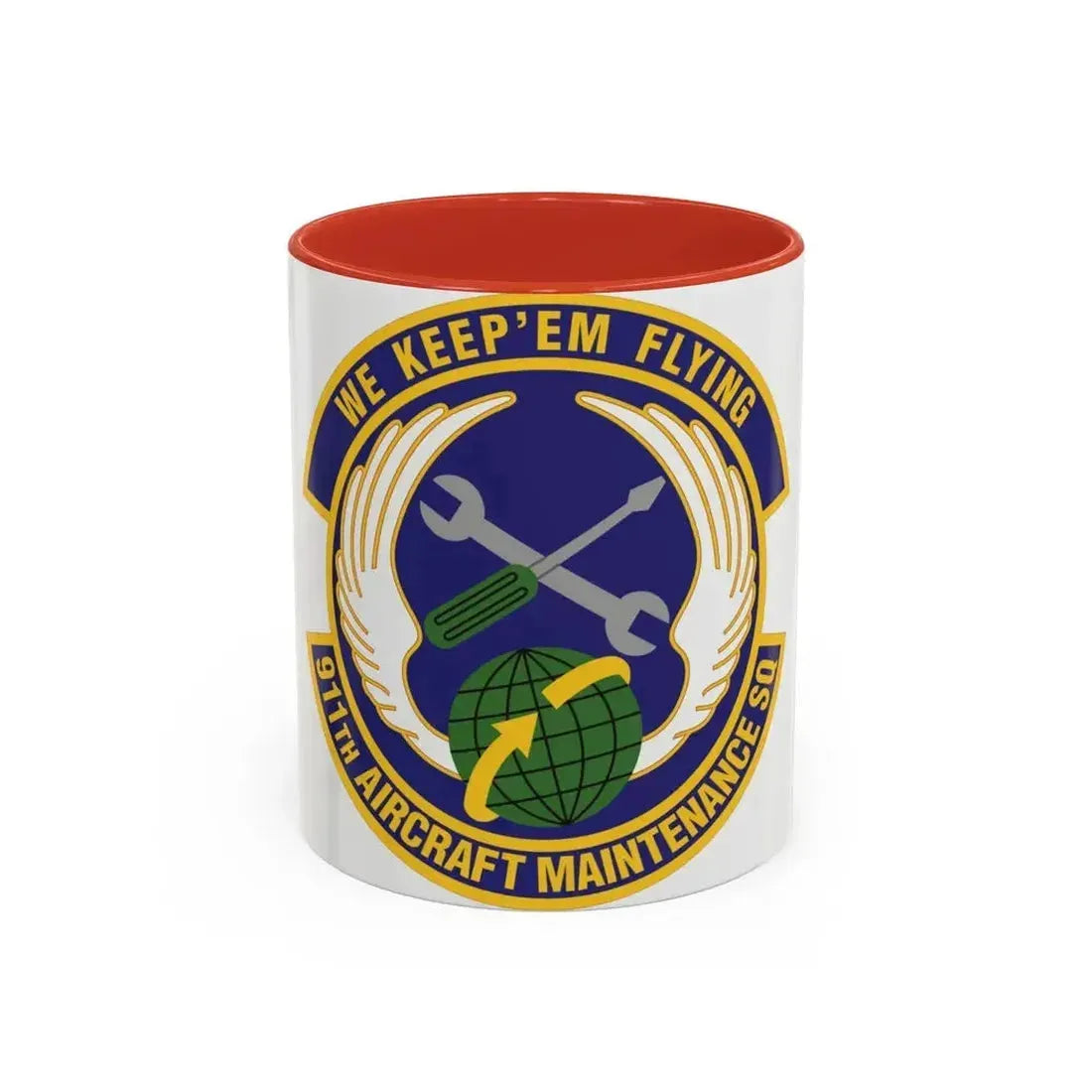 911th Aircraft Maintenance Squadron (U.S. Air Force) Accent Coffee Mug 11oz Red - Go Mug Yourself