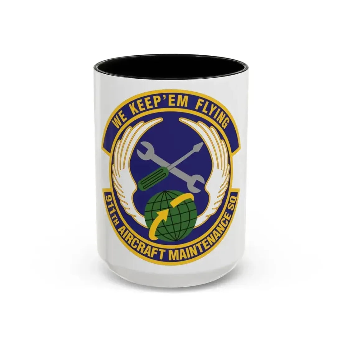 911th Aircraft Maintenance Squadron (U.S. Air Force) Accent Coffee Mug 15oz Black - Go Mug Yourself