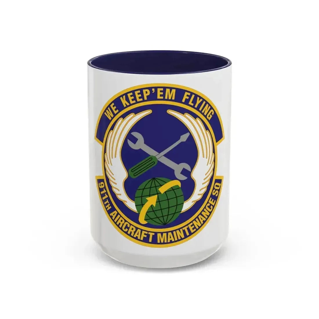 911th Aircraft Maintenance Squadron (U.S. Air Force) Accent Coffee Mug 15oz Navy - Go Mug Yourself