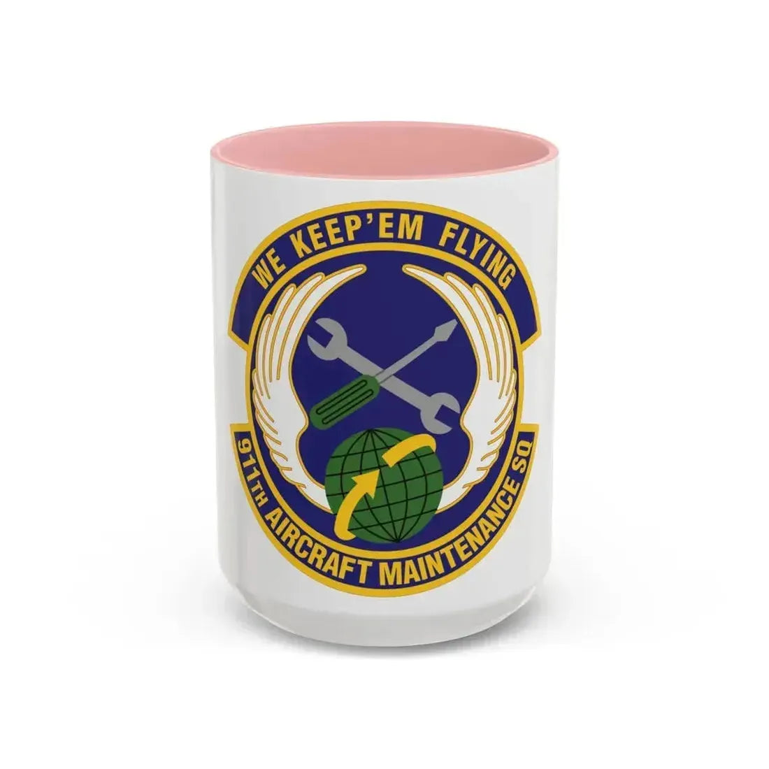 911th Aircraft Maintenance Squadron (U.S. Air Force) Accent Coffee Mug 15oz Pink - Go Mug Yourself