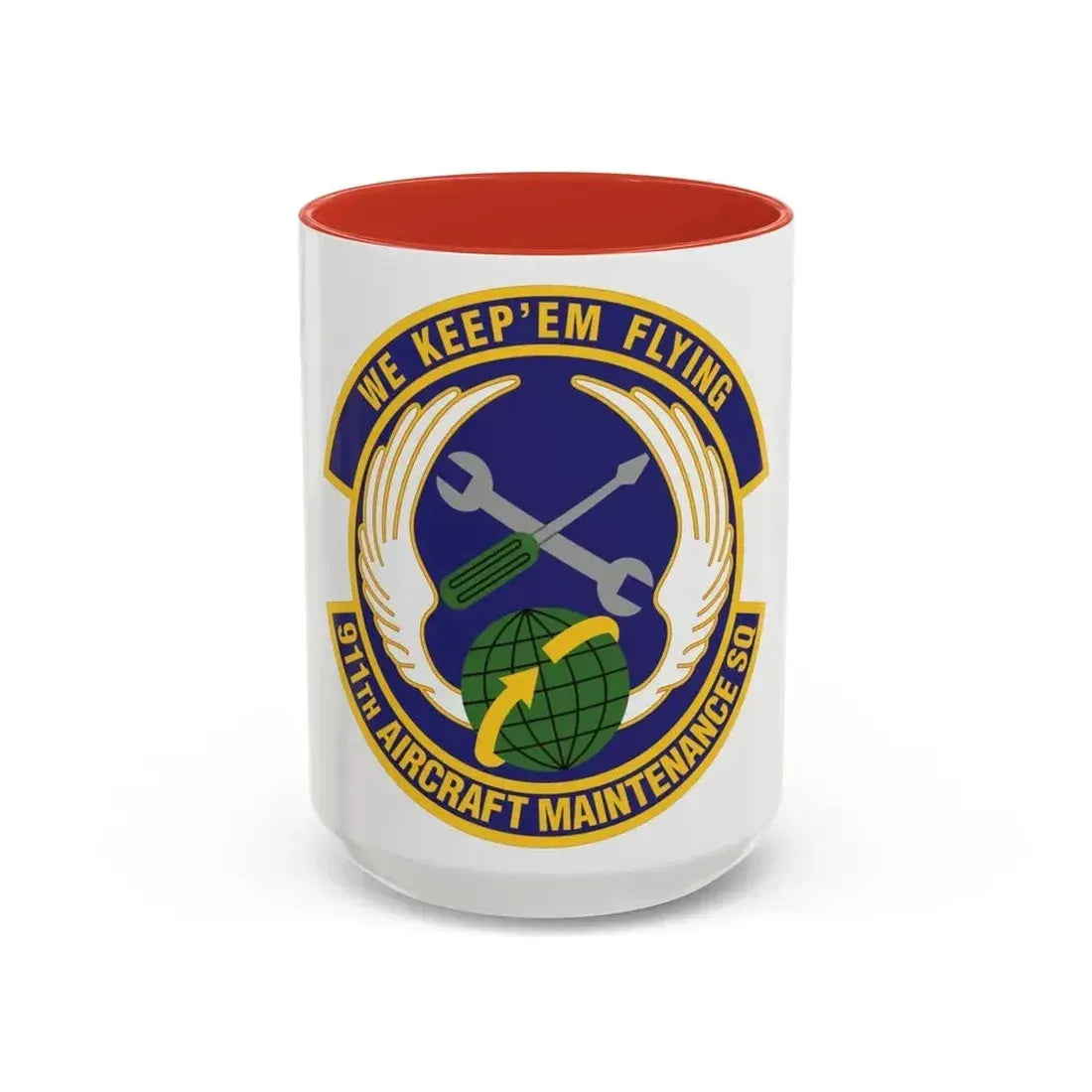911th Aircraft Maintenance Squadron (U.S. Air Force) Accent Coffee Mug 15oz Red - Go Mug Yourself