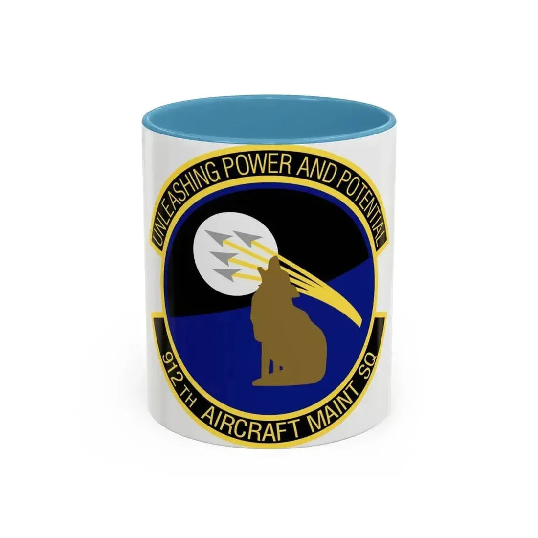 912th Aircraft Maintenance Squadron (U.S. Air Force) Accent Coffee Mug 11oz Light Blue - Go Mug Yourself