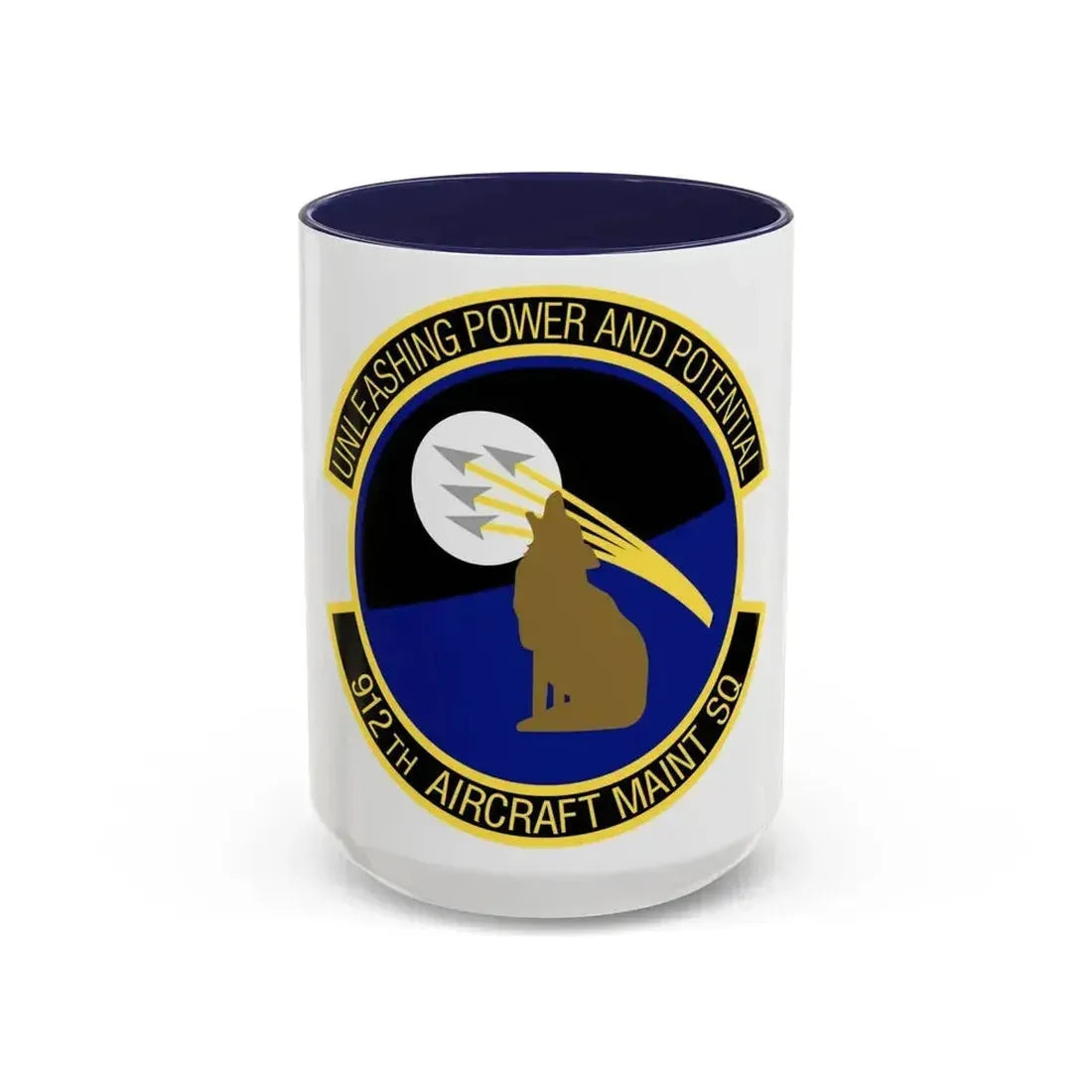 912th Aircraft Maintenance Squadron (U.S. Air Force) Accent Coffee Mug 15oz Navy - Go Mug Yourself