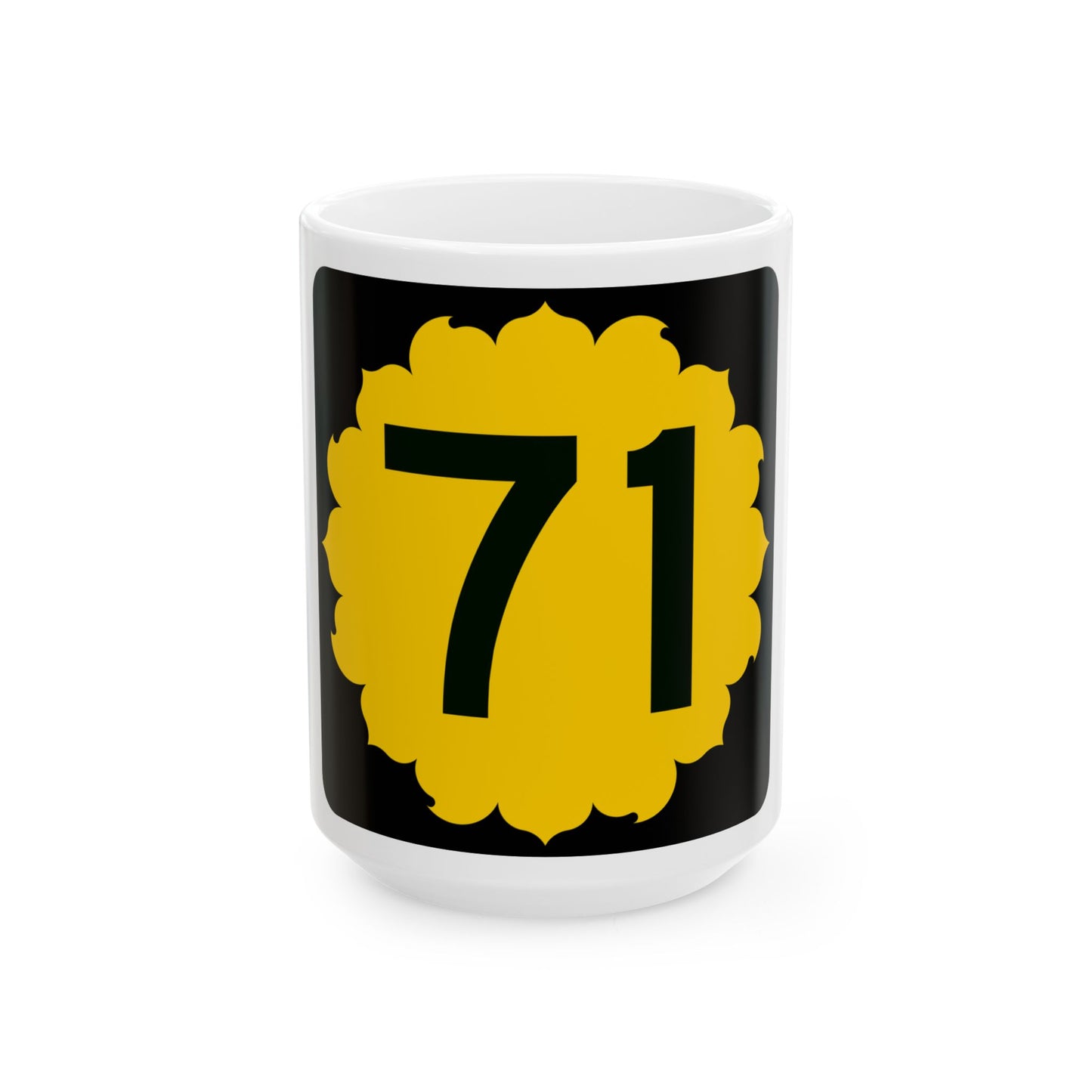 K-71 (Kansas) (Road Sign) White Coffee Mug