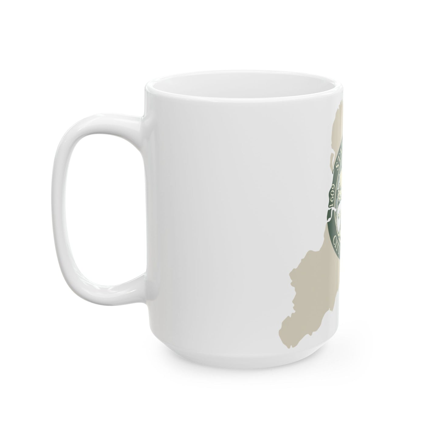 Flag-map of Richmond County New York (United States) White Coffee Mug