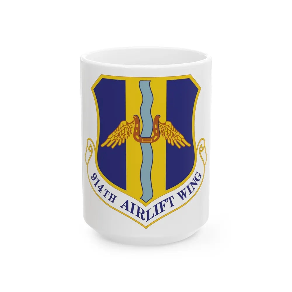 914th Airlift Wing (U.S. Air Force) White Coffee Mug-15oz-Go Mug Yourself