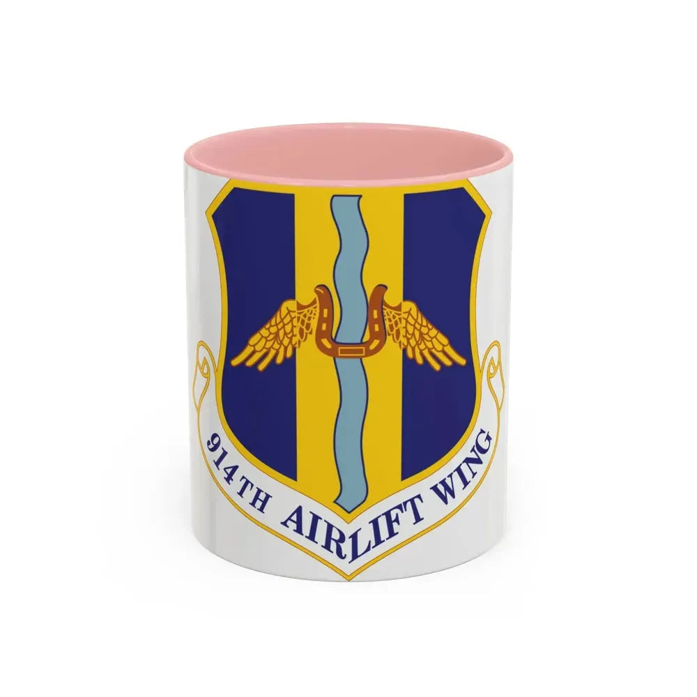 914th Airlift Wing (U.S. Air Force) Accent Coffee Mug 11oz Pink - Go Mug Yourself